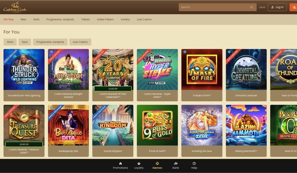 captain cooks casino review