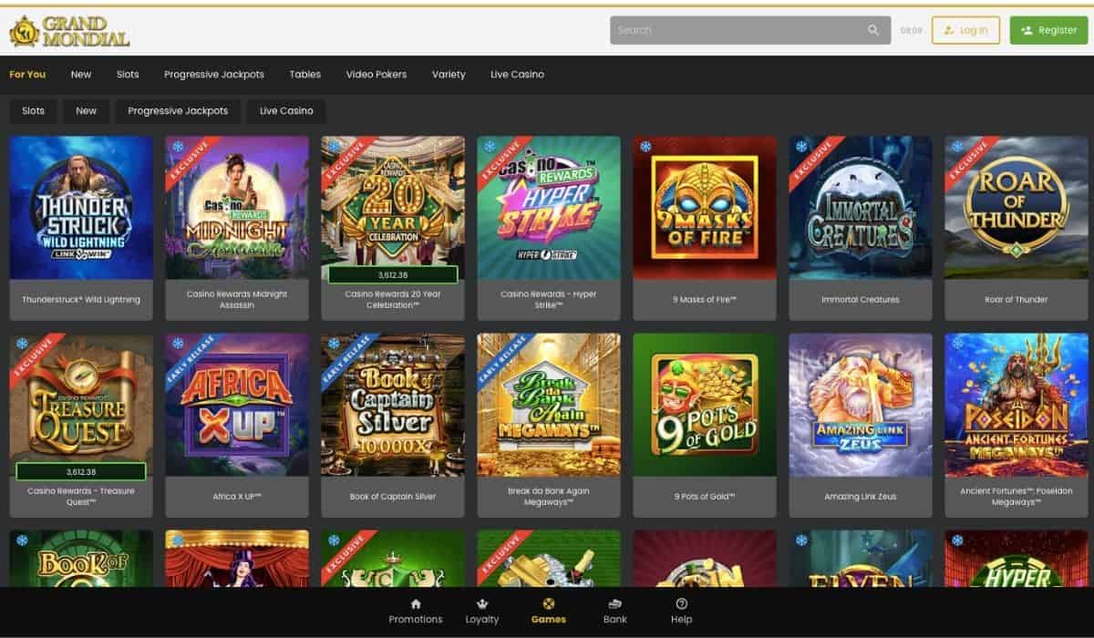 grand mondial casino games review
