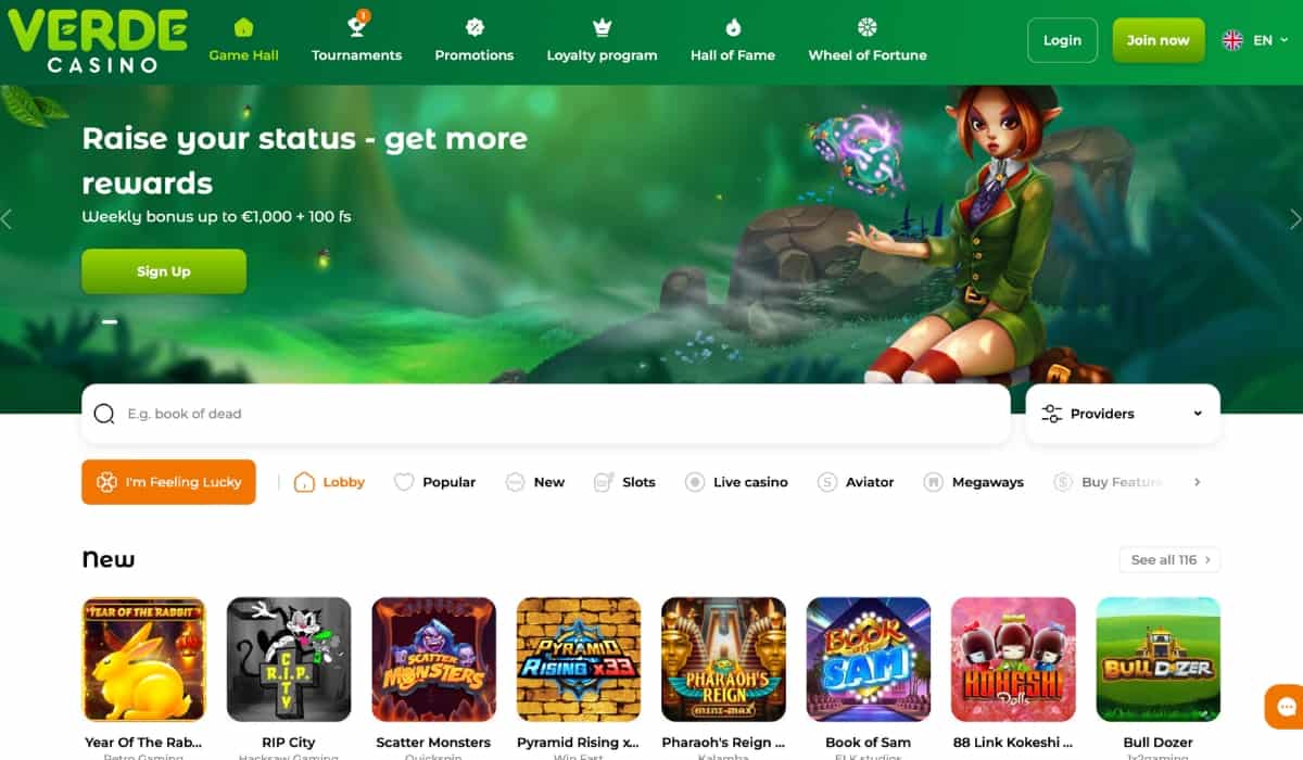 verde casino games